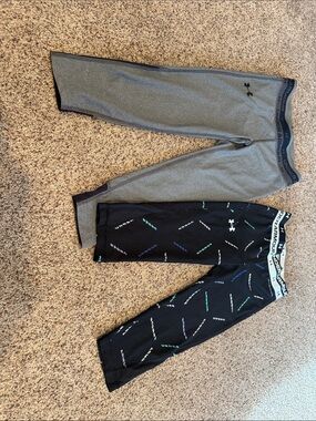 Under Armour Kids Performance Leggings - Gray & Black Pattern